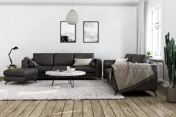 Ocean Lyx 3-sits Soffa i Konstläder - Mörkgrå - Products - Möbler - Soffa - 3 sits soffa