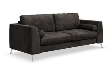 Ocean Lyx 3-sits Soffa - Mörkgrå/Sammet - Products - Möbler - Soffa - 2 sits soffa