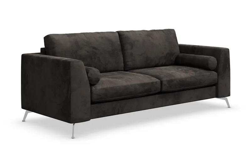 Ocean Lyx 3-sits Soffa - Mörkgrå/Sammet - Products - Möbler - Soffa - 2 sits soffa