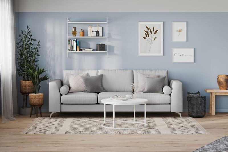 Ocean Lyx 3-sits Tygsoffa - Grå - Products - Möbler - Soffa - 4 sits soffa