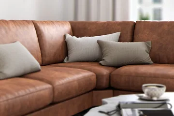 Ocean Lyx 5-sits Vändbar L-formad Hörnsoffa i Konstläder - Brun - Products - Möbler - Soffa - Hörnsoffa