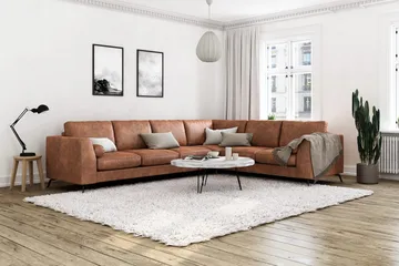 Ocean Lyx 5-sits Vändbar L-formad Hörnsoffa i Konstläder - Brun - Products - Möbler - Soffa - Hörnsoffa