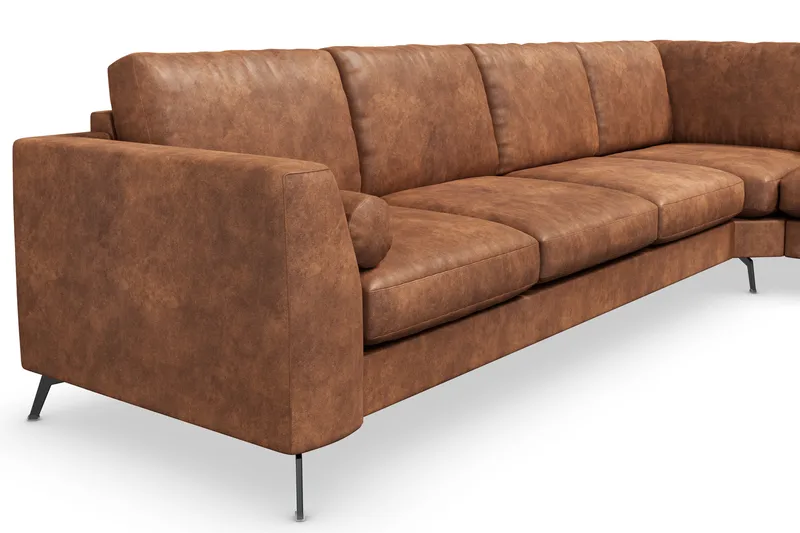 Ocean Lyx 5-sits Vändbar L-formad Hörnsoffa i Konstläder - Brun - Products - Möbler - Soffa - Hörnsoffa