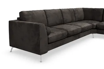 Ocean Lyx 5-sits Vändbar L-formad Hörnsoffa i Sammet - Mörkgrå - Products - Möbler - Soffa - Hörnsoffa