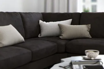 Ocean Lyx 5-sits Vändbar L-formad Hörnsoffa i Sammet - Mörkgrå - Products - Möbler - Soffa - Hörnsoffa