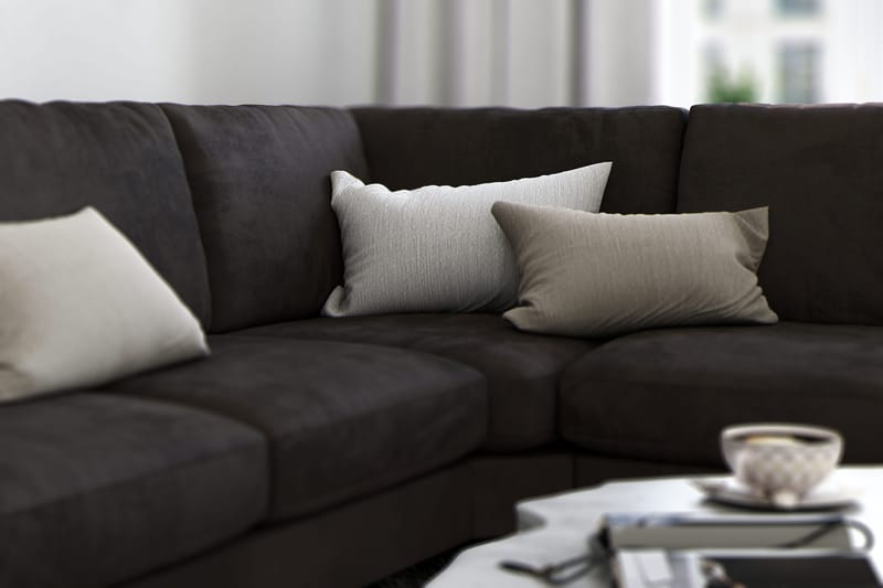 Ocean Lyx 5-sits Vändbar L-formad Hörnsoffa i Sammet - Mörkgrå - Products - Möbler - Soffa - Hörnsoffa