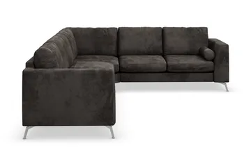 Ocean Lyx 5-sits Vändbar L-formad Hörnsoffa i Sammet - Mörkgrå - Products - Möbler - Soffa - Hörnsoffa