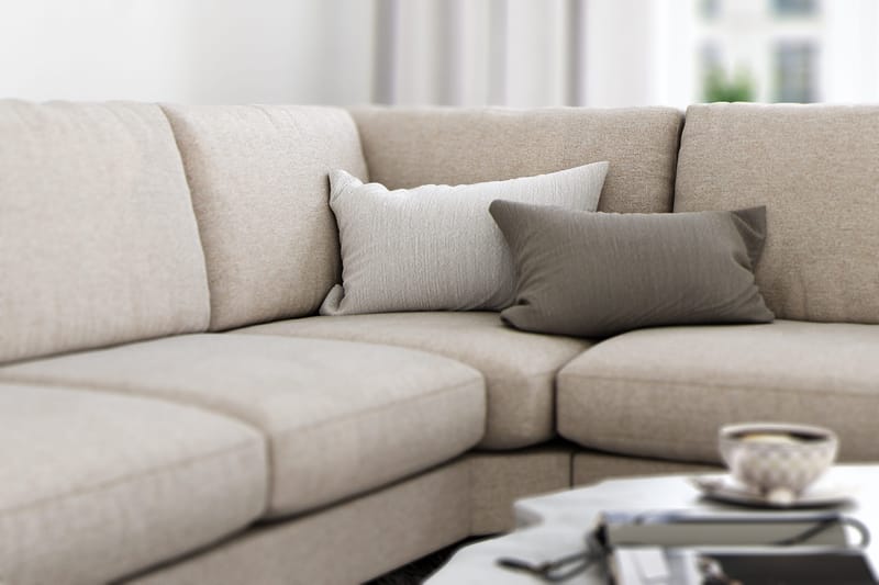 Ocean Lyx 5-sits Vändbar L-formad Hörnsoffa i Tyg - Beige - Products - Möbler - Soffa - Hörnsoffa