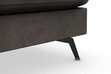 Ocean Lyx 6-sits Högervänd U-formad Soffa med Divan och Schäslong + Fotpall i Konstläder - Mörkgrå - Products - Möbler - Soffa - U-soffa