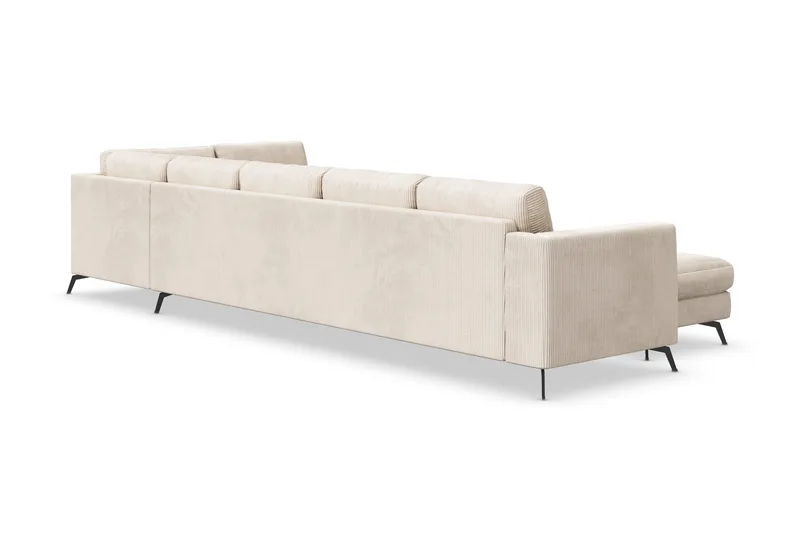 Ocean Lyx 6-sits Högervänd U-formad Soffa med Divan och Schäslong + Fotpall i Manchester - Beige - Products - Möbler - Soffa - U-soffa