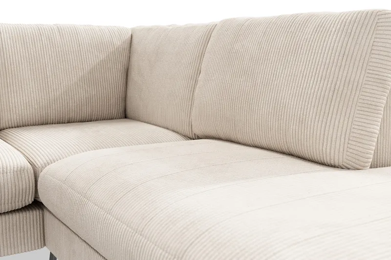 Ocean Lyx 6-sits Högervänd U-formad Soffa med Divan och Schäslong + Fotpall i Manchester - Beige - Products - Möbler - Soffa - U-soffa