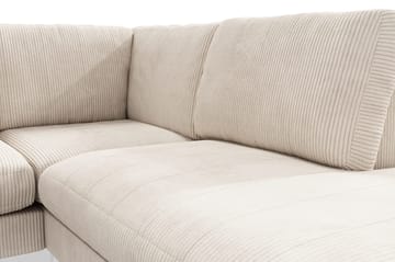 Ocean Lyx 6-sits Högervänd U-formad Soffa med Divan och Schäslong + Fotpall i Manchester - Beige - Products - Möbler - Soffa - U-soffa