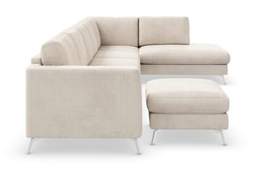 Ocean Lyx 6-sits Högervänd U-formad Soffa med Divan och Schäslong + Fotpall i Manchester - Beige - Products - Möbler - Soffa - U-soffa
