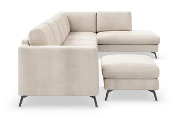 Ocean Lyx 6-sits Högervänd U-formad Soffa med Divan och Schäslong + Fotpall i Manchester - Beige - Products - Möbler - Soffa - U-soffa