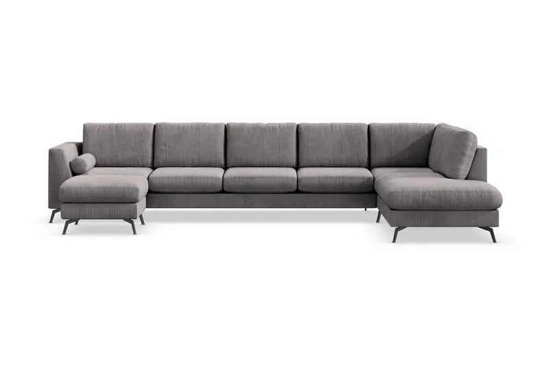 Ocean Lyx 6-sits Högervänd U-formad Soffa med Divan och Schäslong + Fotpall i Manchester - Mörkgrå - Products - Möbler - Soffa - U-soffa
