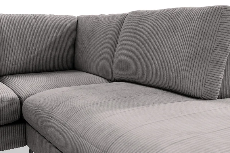 Ocean Lyx 6-sits Högervänd U-formad Soffa med Divan och Schäslong + Fotpall i Manchester - Mörkgrå - Products - Möbler - Soffa - U-soffa