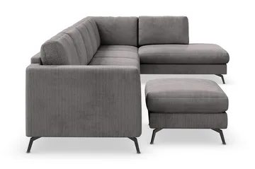 Ocean Lyx 6-sits Högervänd U-formad Soffa med Divan och Schäslong + Fotpall i Manchester - Mörkgrå - Products - Möbler - Soffa - U-soffa