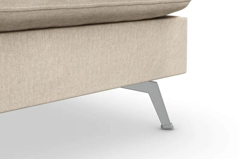 Ocean Lyx 6-sits Högervänd U-formad Soffa med Divan och Schäslong + Fotpall i Sammet - Beige - Products - Möbler - Soffa - U-soffa