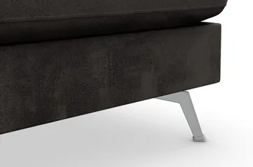 Ocean Lyx 6-sits Högervänd U-formad Soffa med Divan och Schäslong + Fotpall i Sammet - Mörkgrå - Products - Möbler - Soffa - U-soffa