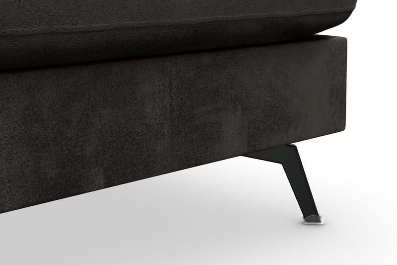 Ocean Lyx 6-sits Högervänd U-formad Soffa med Divan och Schäslong + Fotpall i Sammet - Mörkgrå - Products - Möbler - Soffa - U-soffa