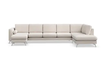 Ocean Lyx 6-sits Högervänd U-formad Soffa med Divan och Schäslong + Fotpall i Tyg