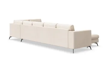 Ocean Lyx 6-sits Högervänd U-formad Soffa med Divan och Schäslong + Fotpall i Tyg - Beige - Products - Möbler - Soffa - U-soffa