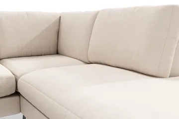 Ocean Lyx 6-sits Högervänd U-formad Soffa med Divan och Schäslong + Fotpall i Tyg - Beige - Products - Möbler - Soffa - U-soffa