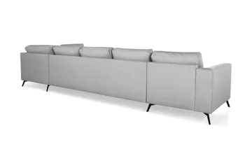 Ocean Lyx 6-sits Högervänd U-formad Soffa med Divan och Schäslong + Fotpall i Tyg - Grå - Products - Möbler - Soffa - U-soffa