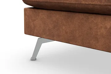 Ocean Lyx 6-sits Vänstervänd U-formad Soffa med Divan och Schäslong + Fotpall i Konstläder - Brun - Products - Möbler - Soffa - Divansoffa & schäslongsoffa