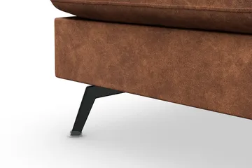 Ocean Lyx 6-sits Vänstervänd U-formad Soffa med Divan och Schäslong + Fotpall i Konstläder - Brun - Products - Möbler - Soffa - Divansoffa & schäslongsoffa