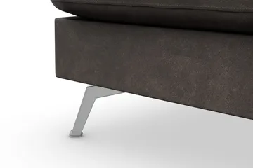 Ocean Lyx 6-sits Vänstervänd U-formad Soffa med Divan och Schäslong + Fotpall i Konstläder - Mörkgrå - Products - Möbler - Soffa - Divansoffa & schäslongsoffa