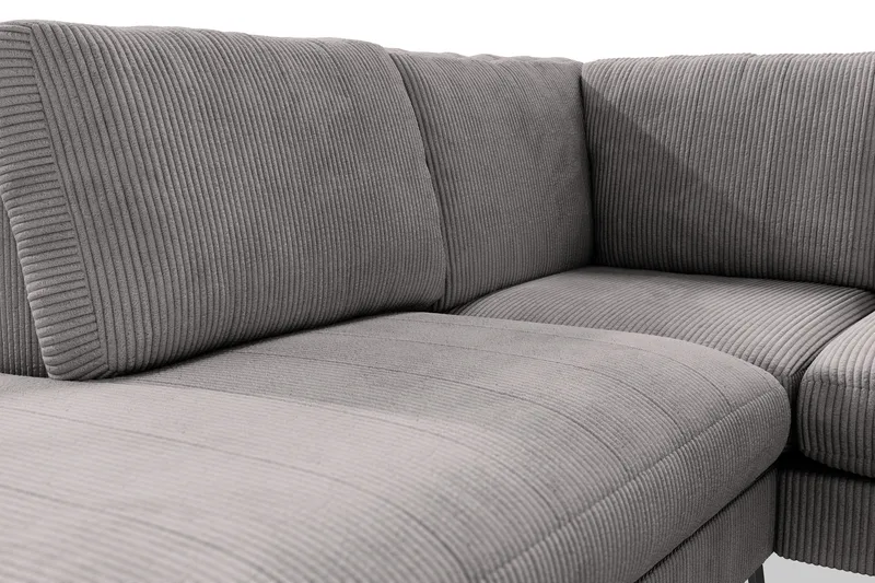 Ocean Lyx 6-sits Vänstervänd U-formad Soffa med Divan och Schäslong + Fotpall i Manchester - Mörkgrå - Products - Möbler - Soffa - U-soffa