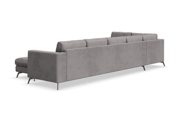 Ocean Lyx 6-sits Vänstervänd U-formad Soffa med Divan och Schäslong + Fotpall i Manchester - Mörkgrå - Products - Möbler - Soffa - U-soffa