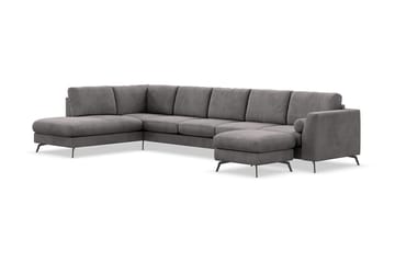 Ocean Lyx 6-sits Vänstervänd U-formad Soffa med Divan och Schäslong + Fotpall i Manchester - Mörkgrå - Products - Möbler - Soffa - U-soffa