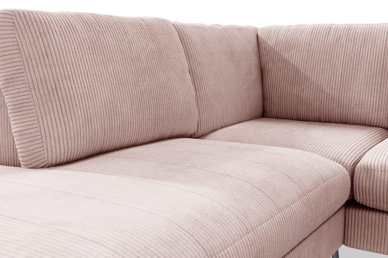 Ocean Lyx 6-sits Vänstervänd U-formad Soffa med Divan och Schäslong + Fotpall i Manchester - Rosa - Products - Möbler - Soffa - U-soffa
