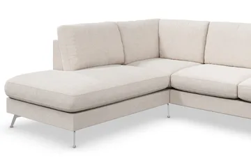 Ocean Lyx 6-sits Vänstervänd U-formad Soffa med Divan och Schäslong + Fotpall i Tyg - Beige - Products - Möbler - Soffa - Divansoffa & schäslongsoffa