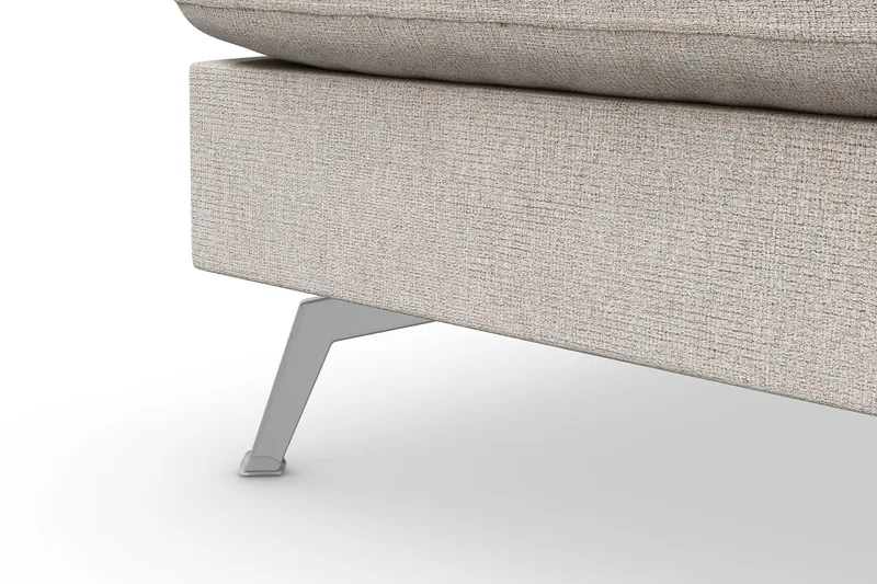 Ocean Lyx 6-sits Vänstervänd U-formad Soffa med Divan och Schäslong + Fotpall i Tyg - Beige - Products - Möbler - Soffa - Divansoffa & schäslongsoffa
