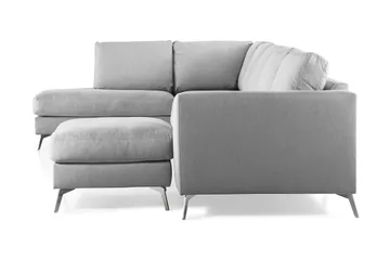 Ocean Lyx 6-sits Vänstervänd U-formad Soffa med Divan och Schäslong + Fotpall i Tyg - Grå - Products - Möbler - Soffa - U-soffa