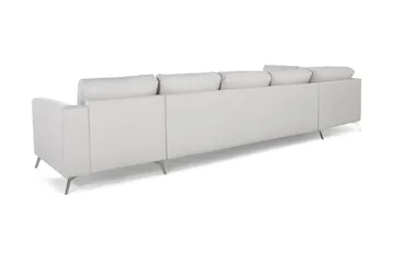 Ocean Lyx 6-sits Vänstervänd U-formad Soffa med Divan och Schäslong + Fotpall i Tyg - Ljusgrå - Products - Möbler - Soffa - U-soffa