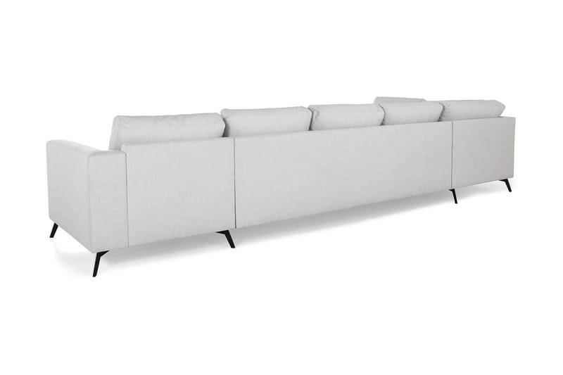 Ocean Lyx 6-sits Vänstervänd U-formad Soffa med Divan och Schäslong + Fotpall i Tyg - Ljusgrå - Products - Möbler - Soffa - U-soffa