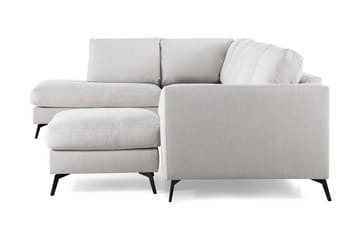 Ocean Lyx 6-sits Vänstervänd U-formad Soffa med Divan och Schäslong + Fotpall i Tyg - Ljusgrå - Products - Möbler - Soffa - U-soffa