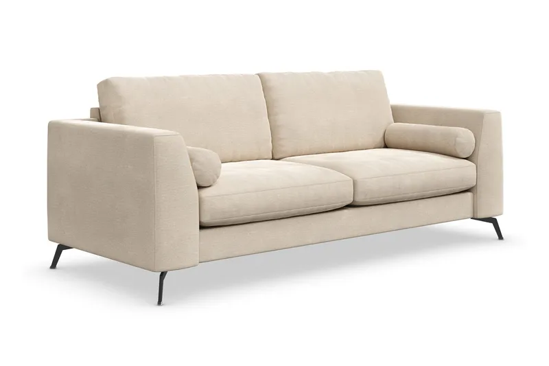 Ocean Lyx Soffa med Nackrullar i Tyg - Beige - Products - Möbler - Soffa - Sammetssoffa