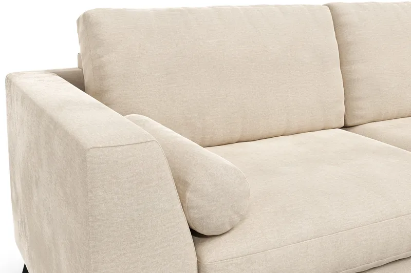 Ocean Lyx Soffa med Nackrullar i Tyg - Beige - Products - Möbler - Soffa - Sammetssoffa