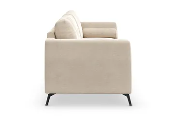 Ocean Lyx Soffa med Nackrullar i Tyg - Beige - Products - Möbler - Soffa - Sammetssoffa