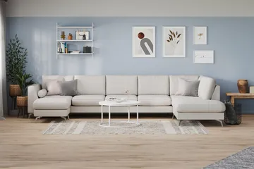Ocean Lyx U-soffa med Schäslong Höger - Linnebeige - Products - Möbler - Soffa - U-soffa