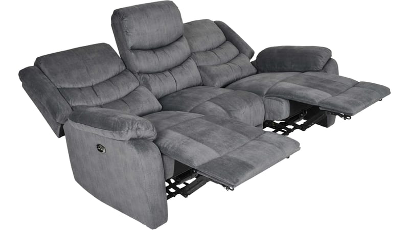 Olvani 3-sits Reclinersoffa i tyg elektrisk - Grå - Products - Möbler - Soffa - Biosoffa & reclinersoffa