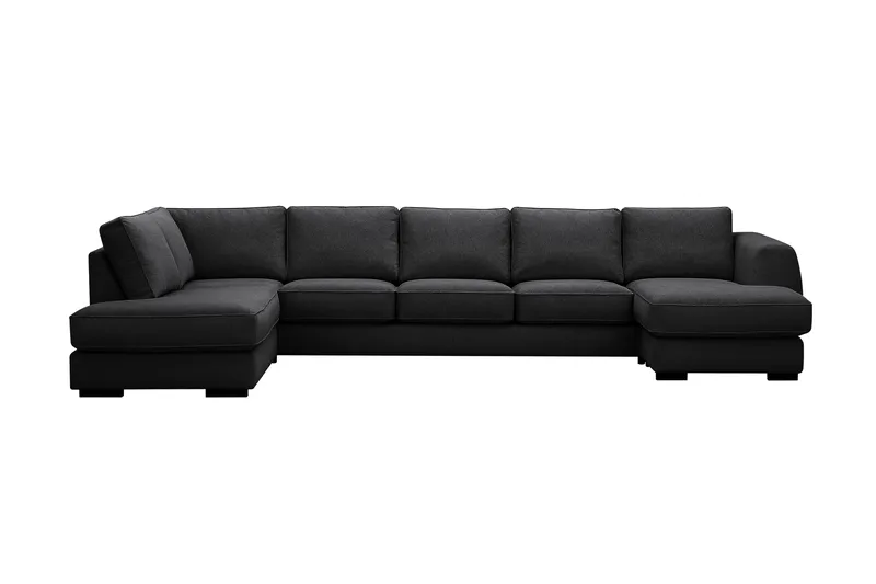 Optus 6-sits U-soffa med Divan och schäslong höger - Svart - Products - Möbler - Soffa - U-soffa