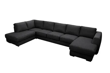 Optus 6-sits U-soffa med Divan och schäslong höger - Svart - Products - Möbler - Soffa - U-soffa