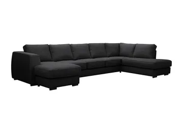 Optus 6-sits U-soffa med Divan och schäslong vänster - Svart - Products - Möbler - Soffa - U-soffa