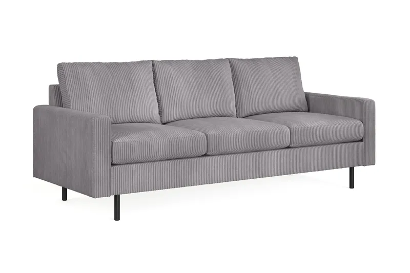 Peppe 3-sits Manchestersoffa - Grå - Products - Möbler - Soffa - 3 sits soffa
